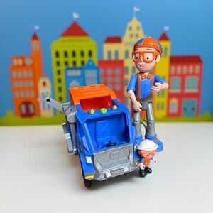 Blippi Talking Recycling Garbage Recycle Vehicle Figure 2” & Talking Blippi 9"